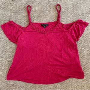 Topshop red off-shoulder-top 🍒